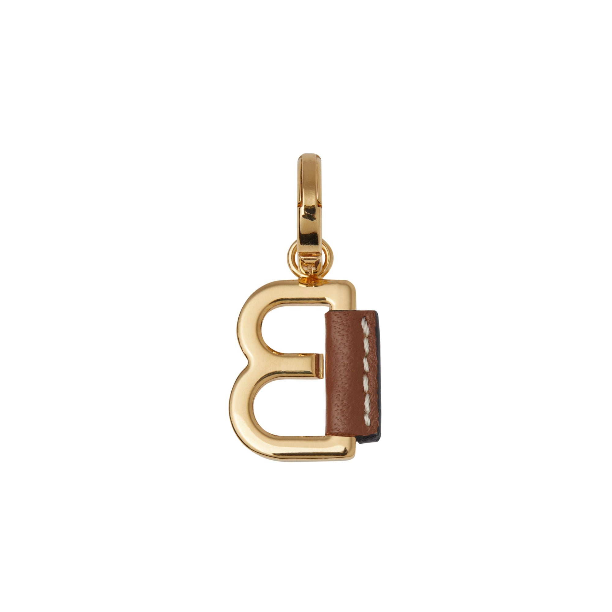 Bijou alphabet « B » recouvert de cuir - Or Clair & Hâle
