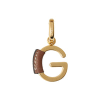 Bijou alphabet « G » recouvert de cuir - Or Clair & Hâle