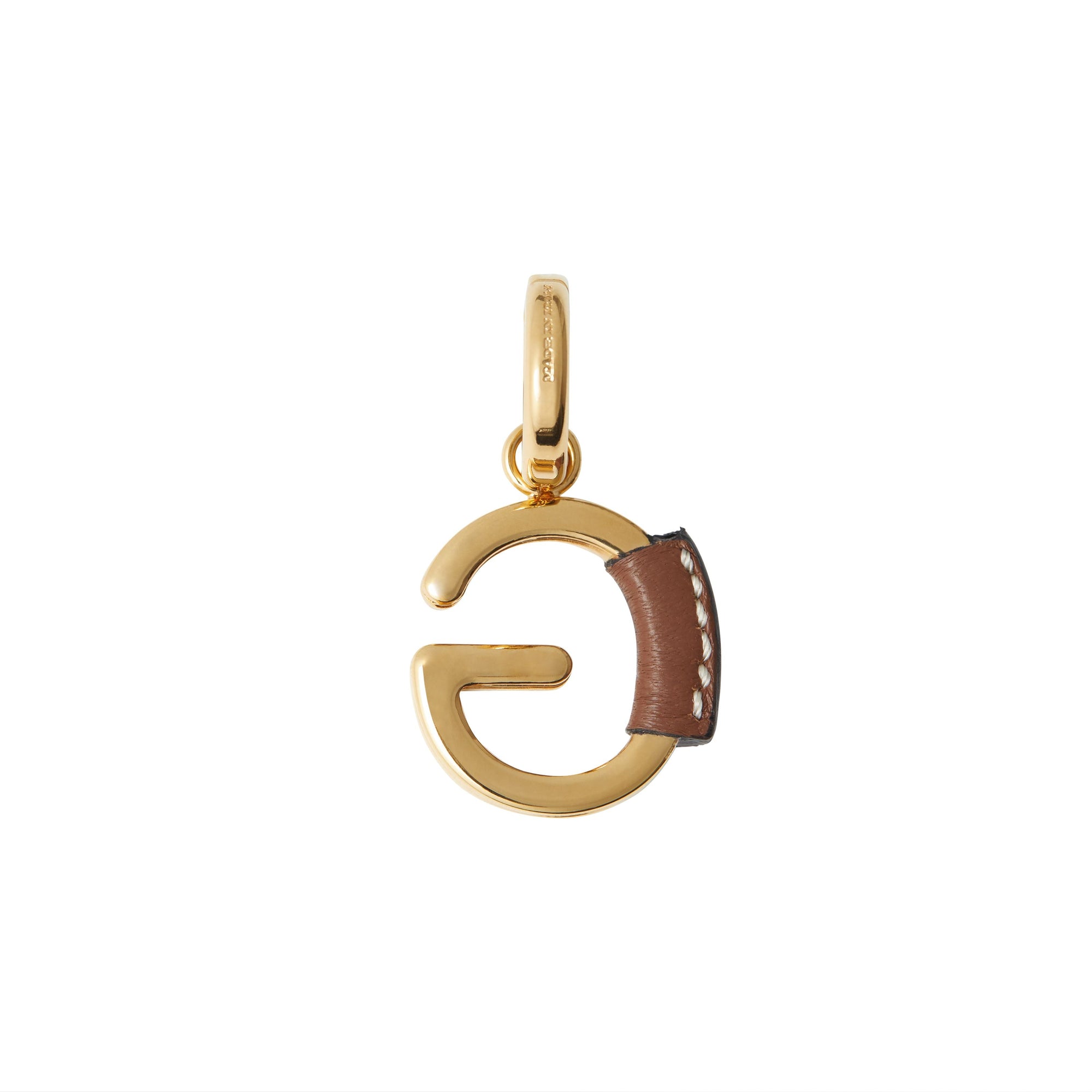 Bijou alphabet « G » recouvert de cuir - Or Clair & Hâle