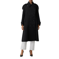 Manteau à double boutonnage en laine et cachemire - Noir