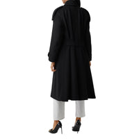 Manteau à double boutonnage en laine et cachemire - Noir