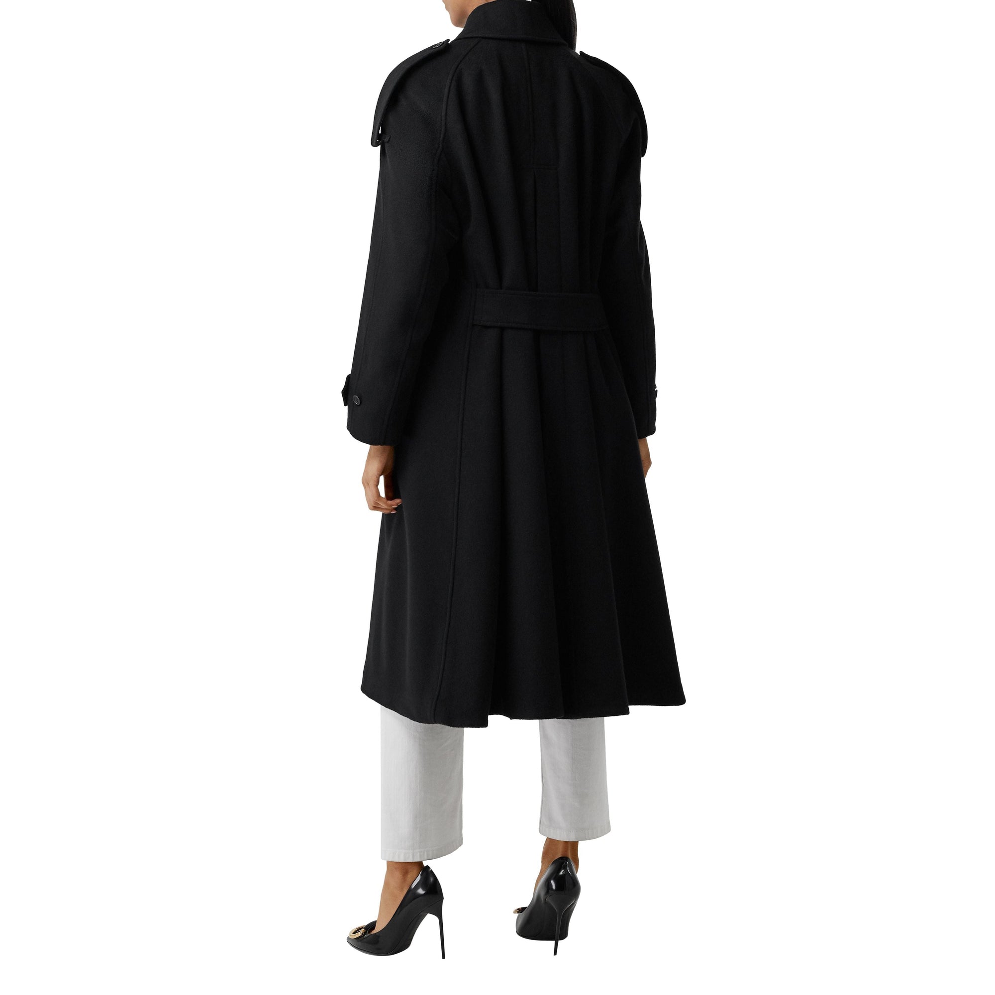 Manteau à double boutonnage en laine et cachemire - Noir