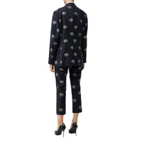 MIDNIGHT BLUE IP PTN Pantalon tailleur 7/8 en laine avec écusson