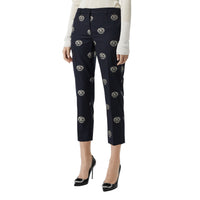 MIDNIGHT BLUE IP PTN Pantalon tailleur 7/8 en laine avec écusson