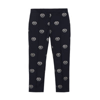 MIDNIGHT BLUE IP PTN Pantalon tailleur 7/8 en laine avec écusson