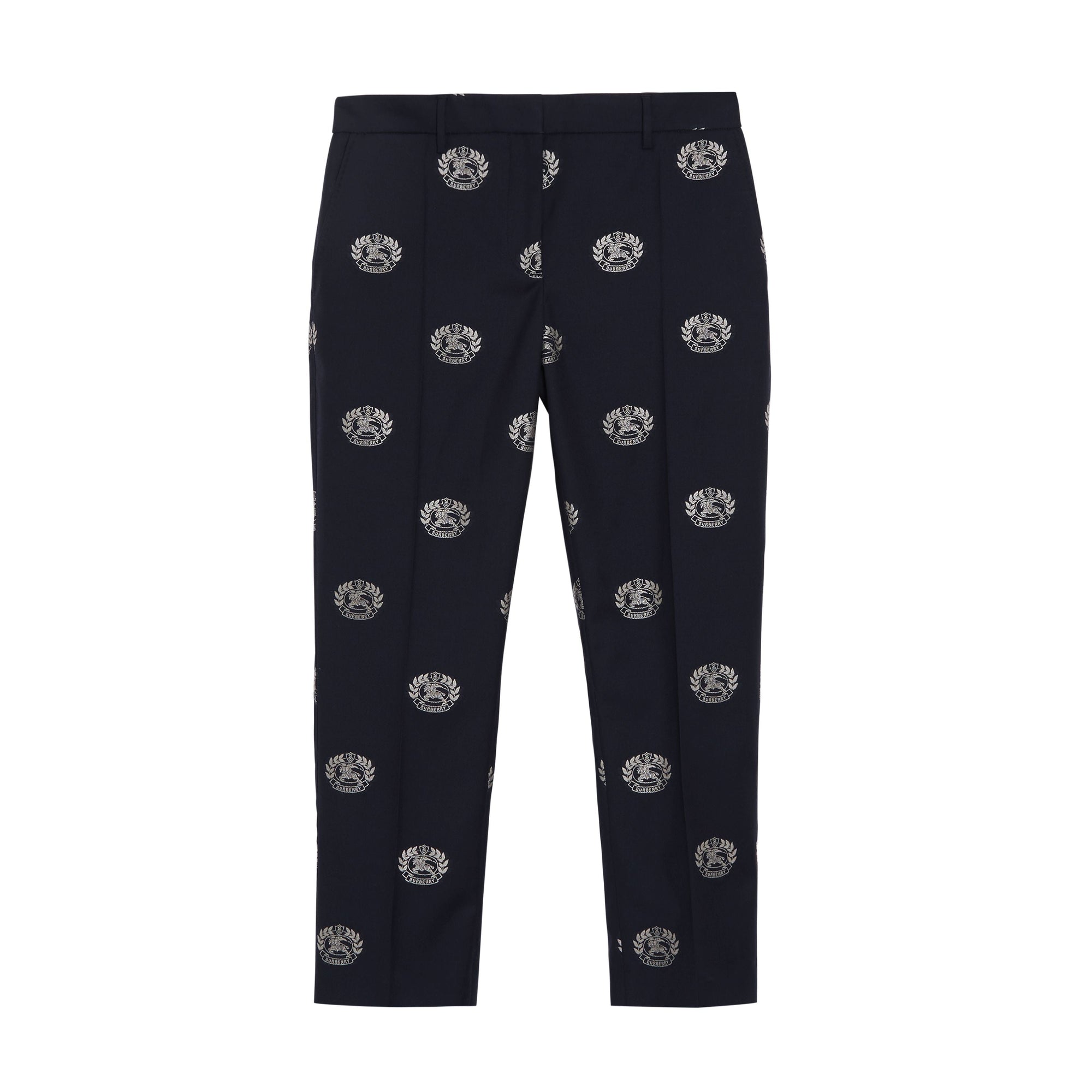MIDNIGHT BLUE IP PTN Pantalon tailleur 7/8 en laine avec écusson