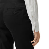 Pantalon tailleur droit en laine - Noir