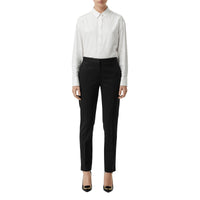 Pantalon tailleur droit en laine - Noir