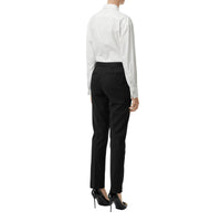 Pantalon tailleur droit en laine - Noir
