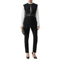 Pantalon tailleur droit en laine - Noir