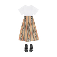 Pantalon de marin en coton à rayures iconiques - Beige d'archive