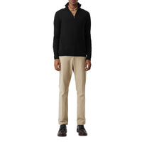 BLACK Pull semi-zippé en laine mérinos