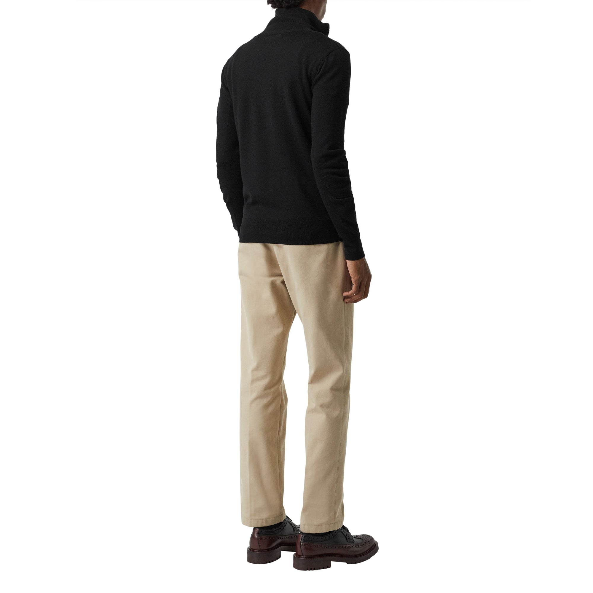 BLACK Pull semi-zippé en laine mérinos