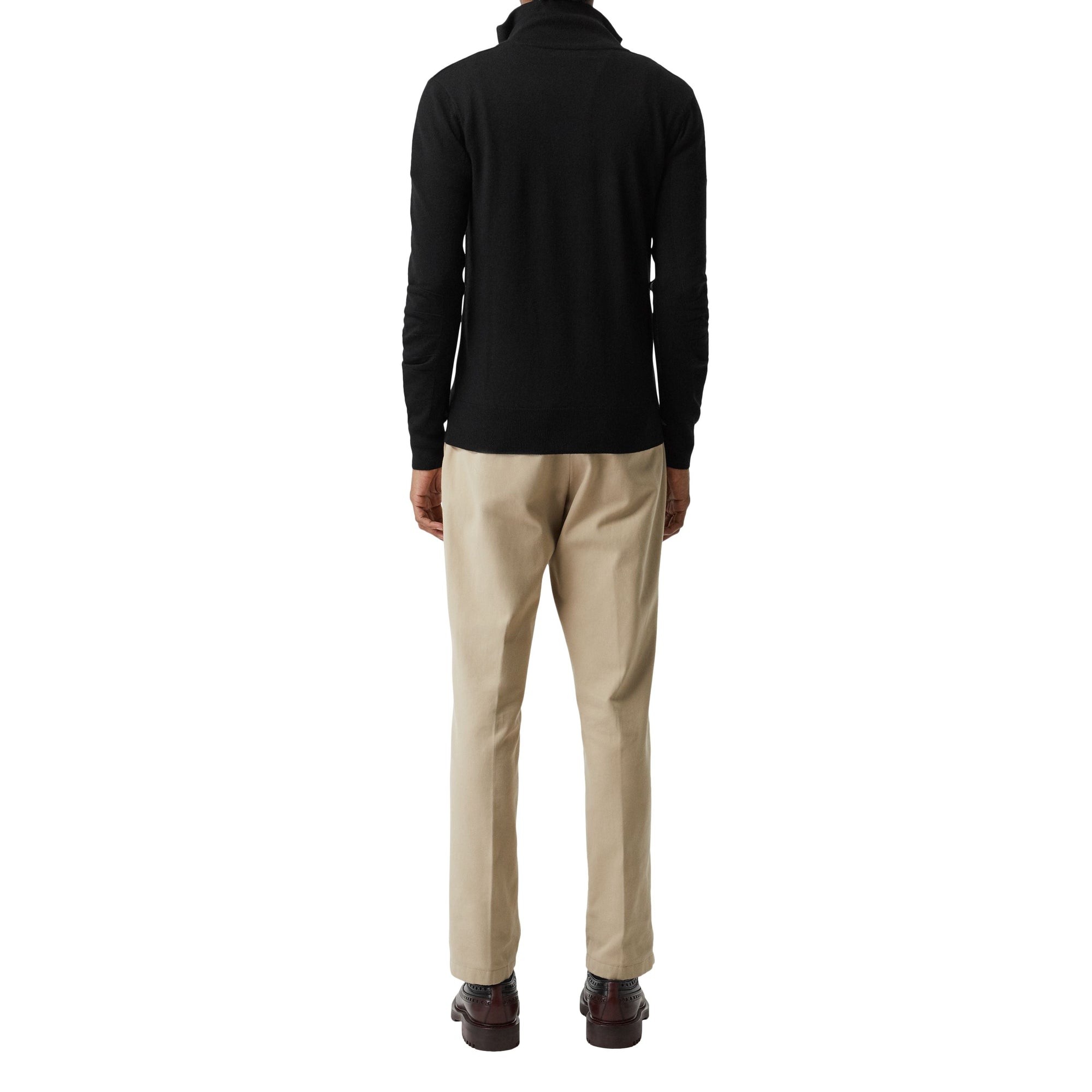 BLACK Pull semi-zippé en laine mérinos