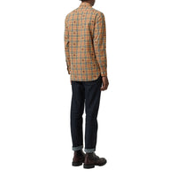CAMEL IP CHECK Chemise en coton à motif check et emblèmes du Cavalier