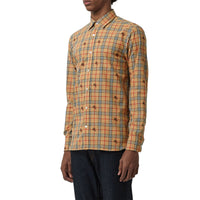 CAMEL IP CHECK Chemise en coton à motif check et emblèmes du Cavalier