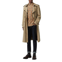 CAMEL IP CHECK Chemise en coton à motif check et emblèmes du Cavalier
