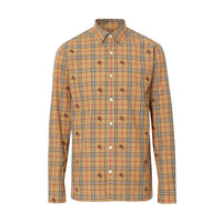 CAMEL IP CHECK Chemise en coton à motif check et emblèmes du Cavalier
