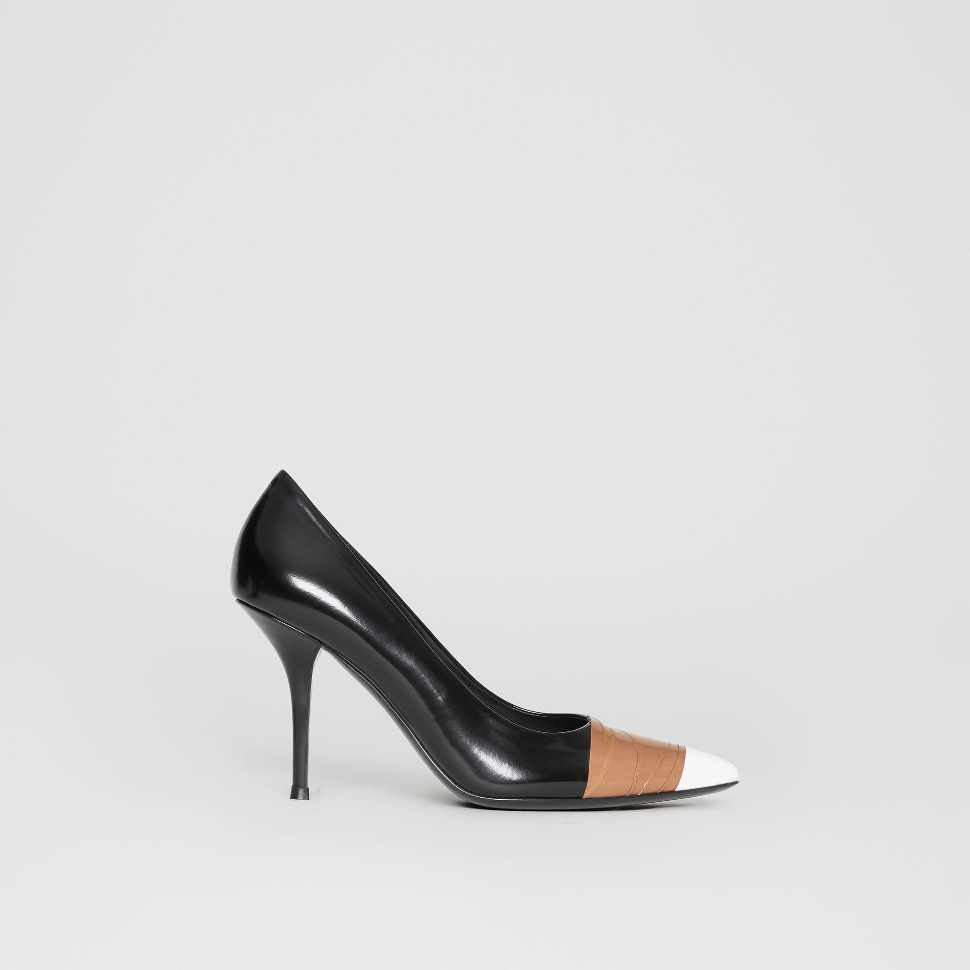BLACK/OPTIC WHITE Escarpins en cuir avec ruban adhésif