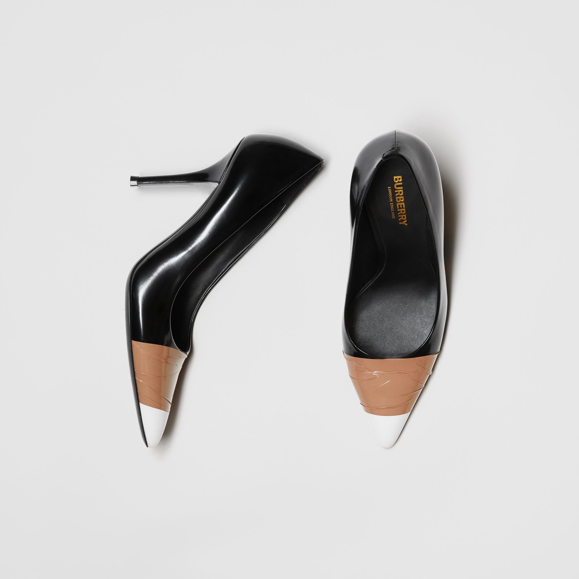 BLACK/OPTIC WHITE Escarpins en cuir avec ruban adhésif