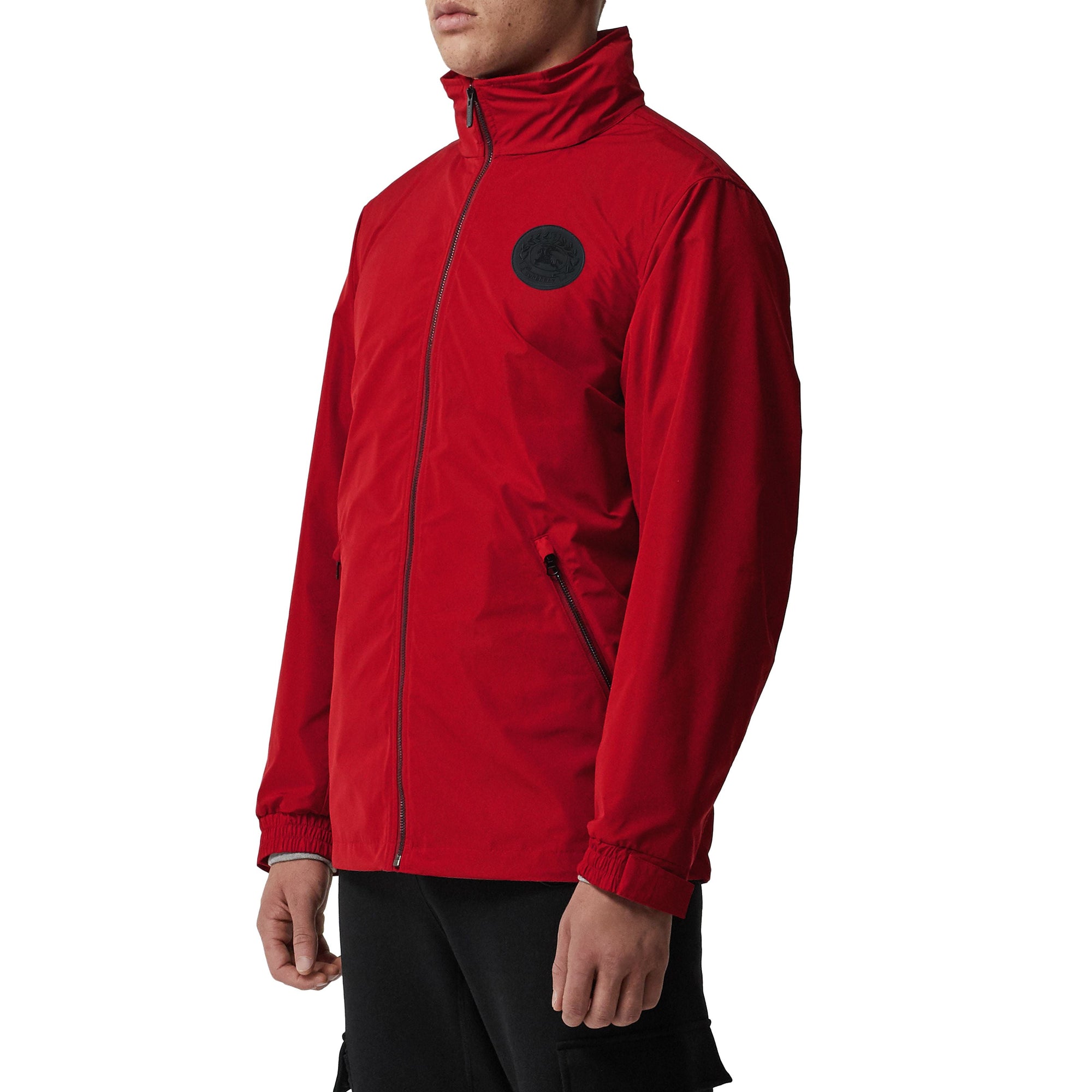 MILITARY RED Veste en taffetas à mémoire de forme avec capuche repliable