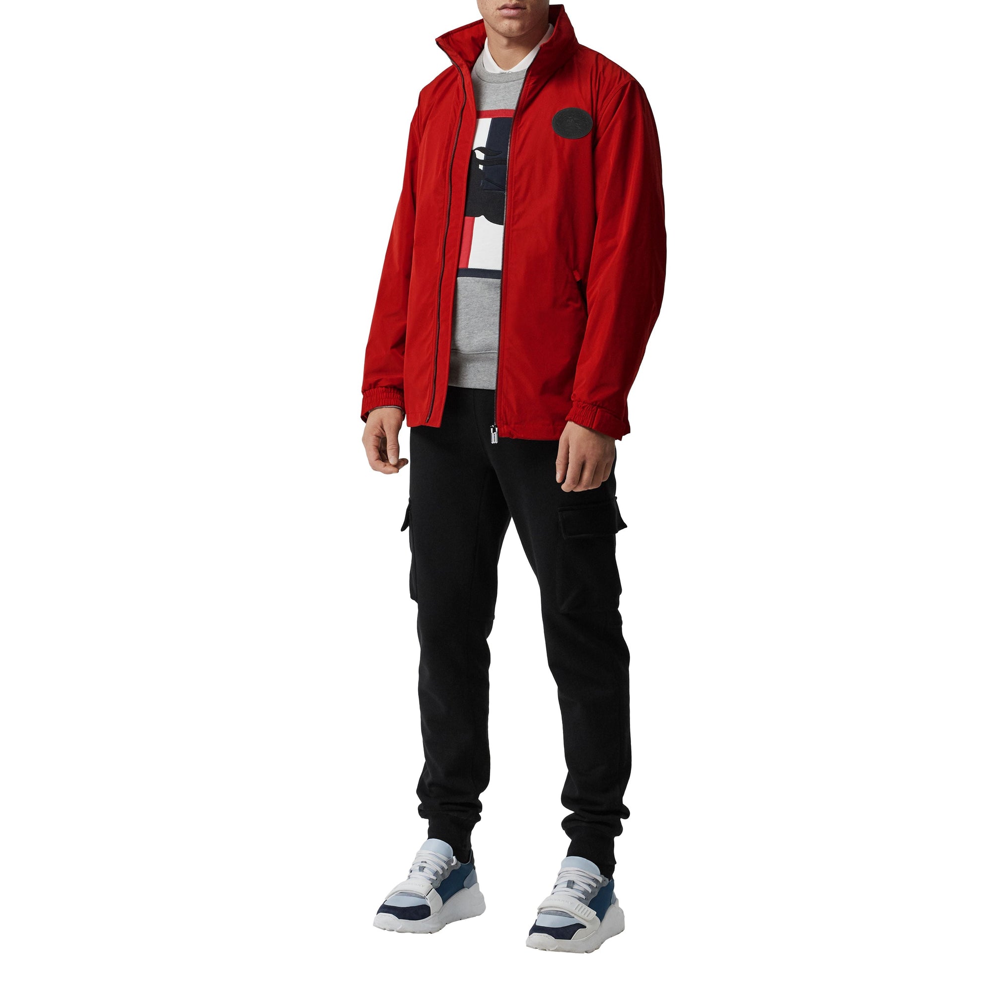 MILITARY RED Veste en taffetas à mémoire de forme avec capuche repliable