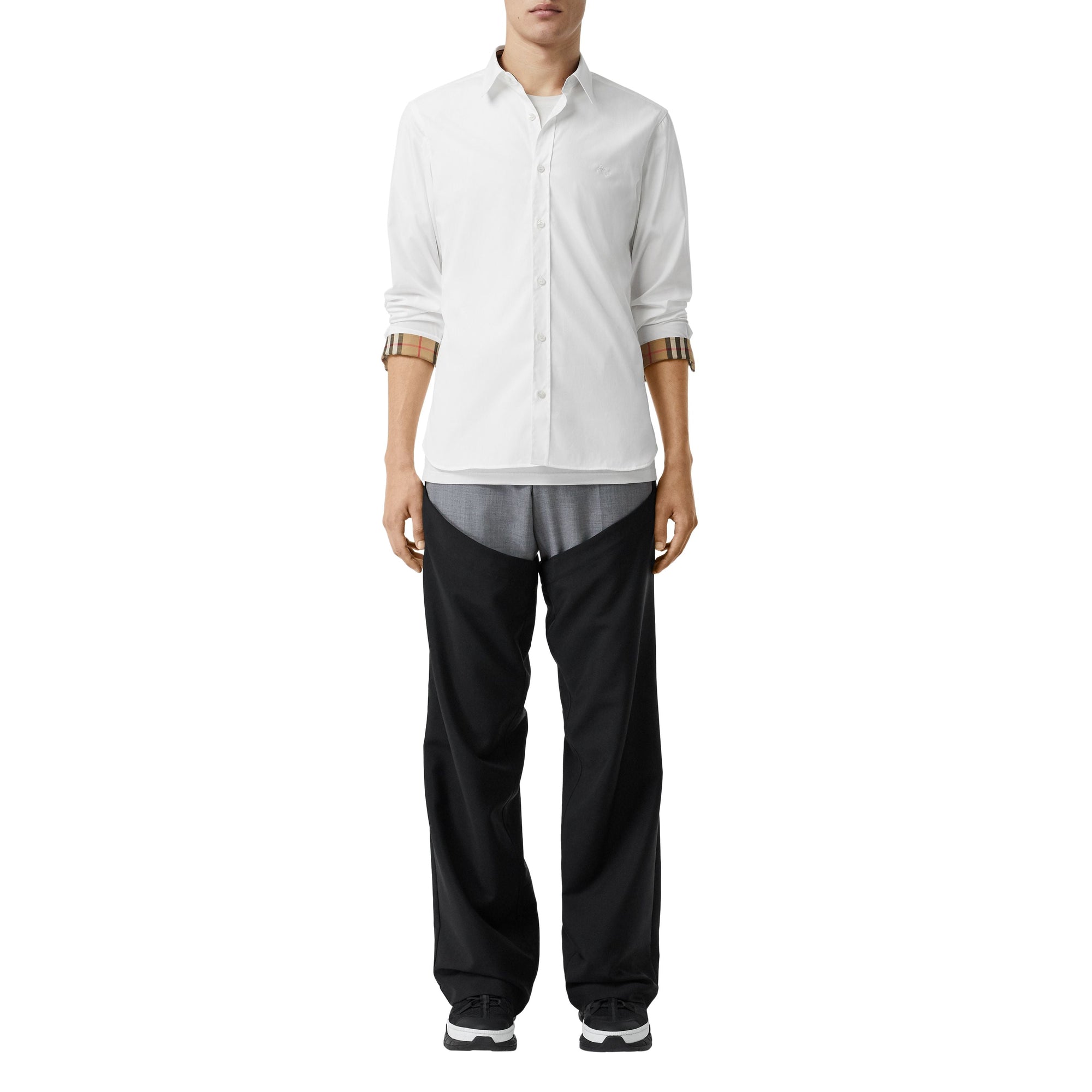 WHITE Chemise en popeline de coton extensible