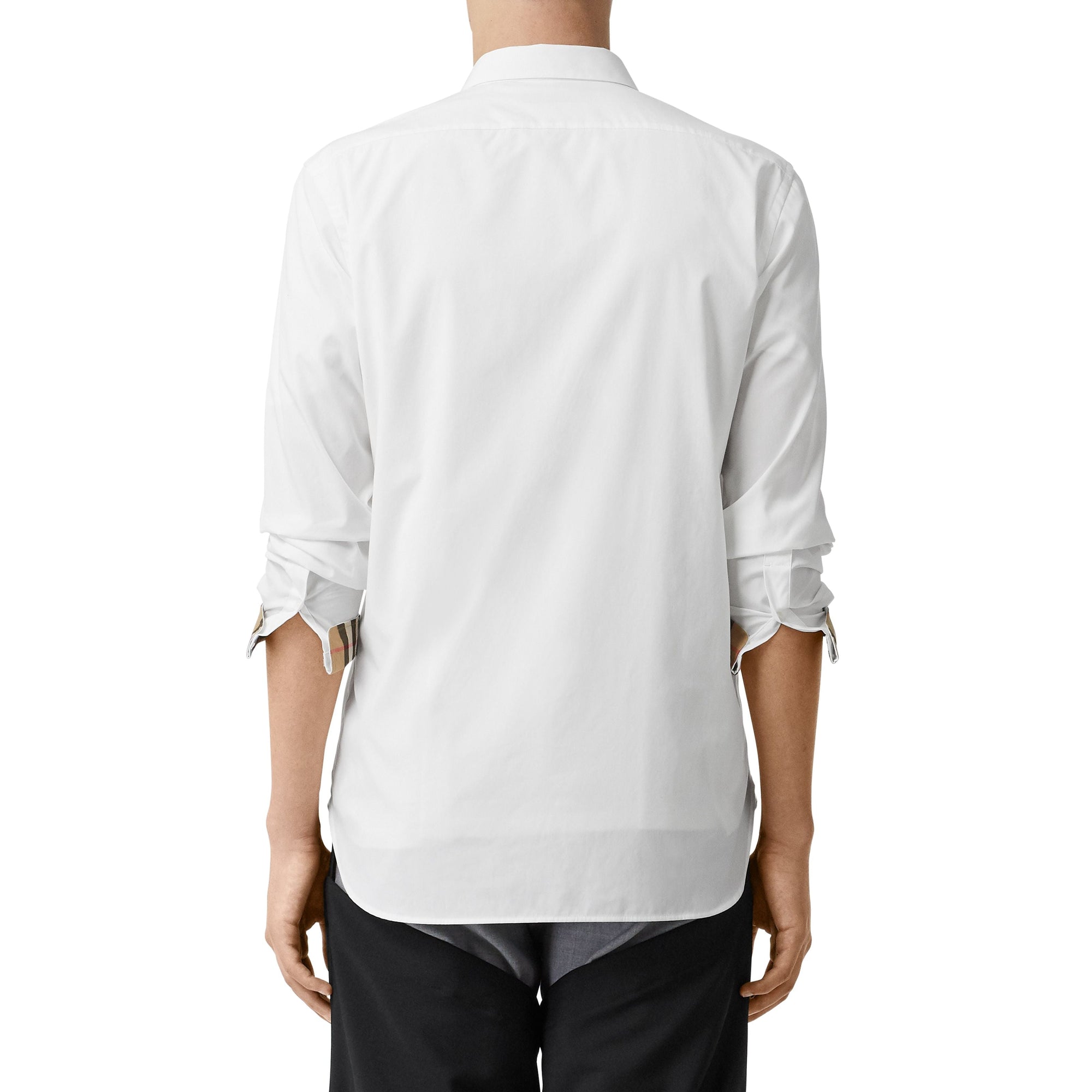 WHITE Chemise en popeline de coton extensible