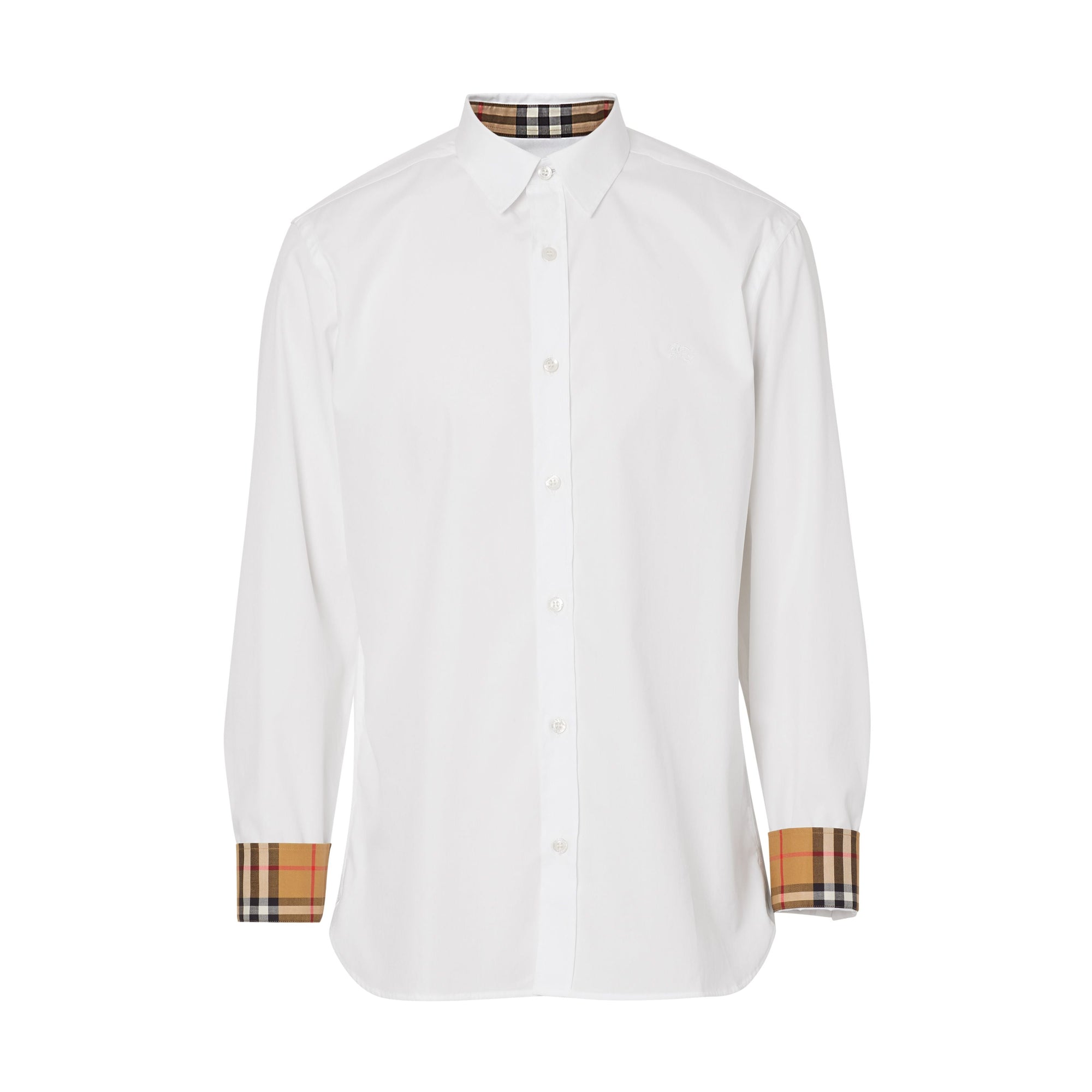 WHITE Chemise en popeline de coton extensible