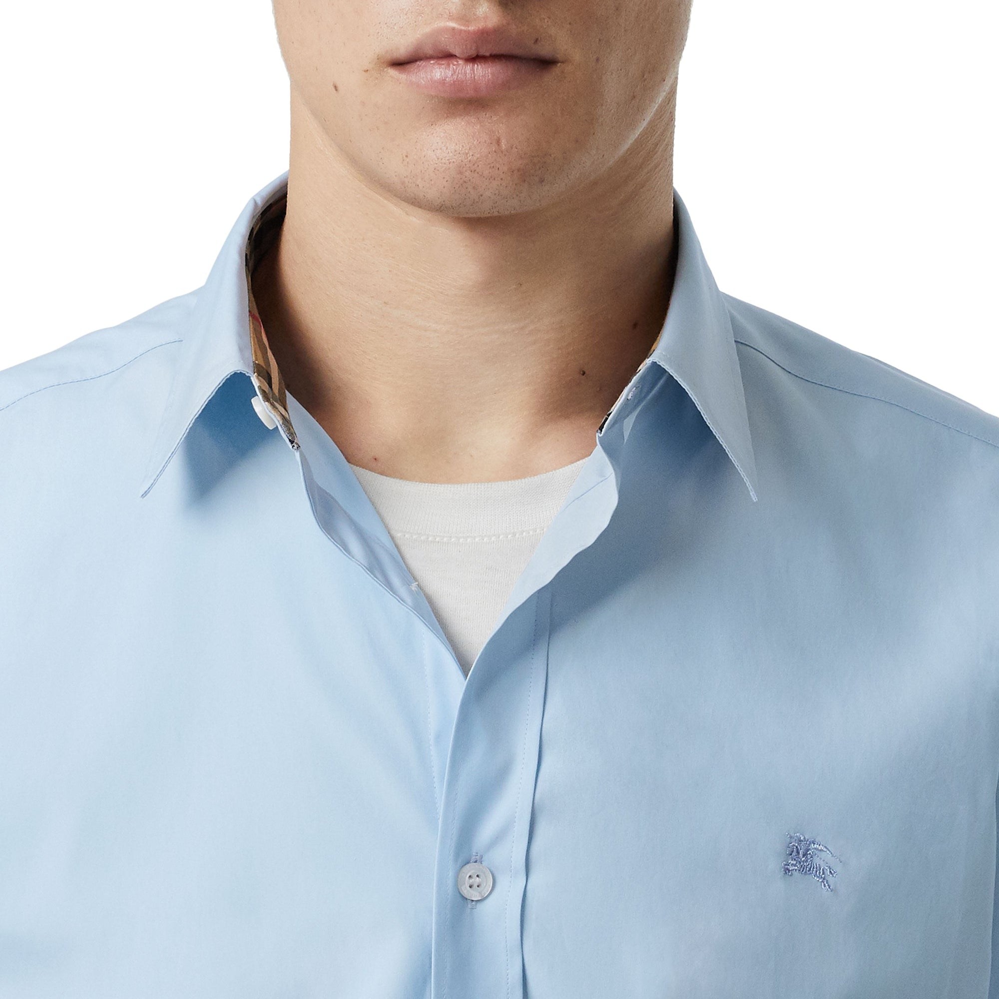 PALE BLUE Chemise en popeline de coton extensible