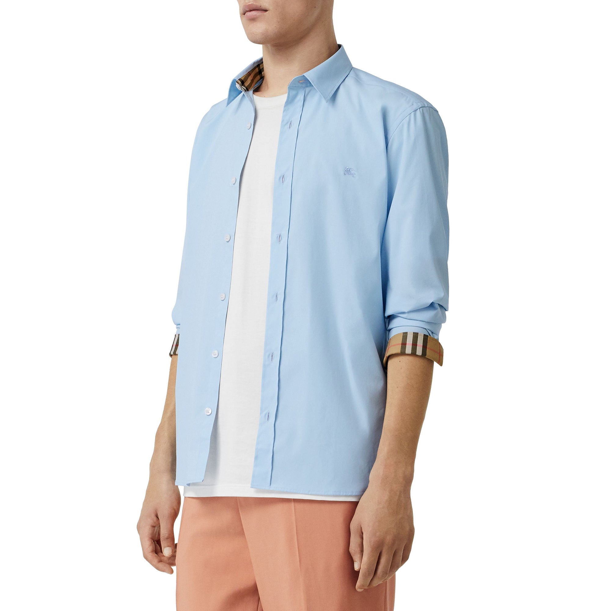 PALE BLUE Chemise en popeline de coton extensible