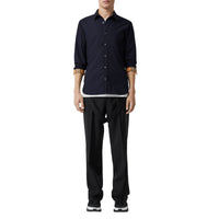 NAVY Chemise en coton extensible avec bouton de couleur différente