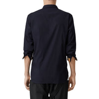 NAVY Chemise en coton extensible avec bouton de couleur différente