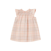 PALE PINK APRICOT IP Robe en coton à motif Vintage check et smocks
