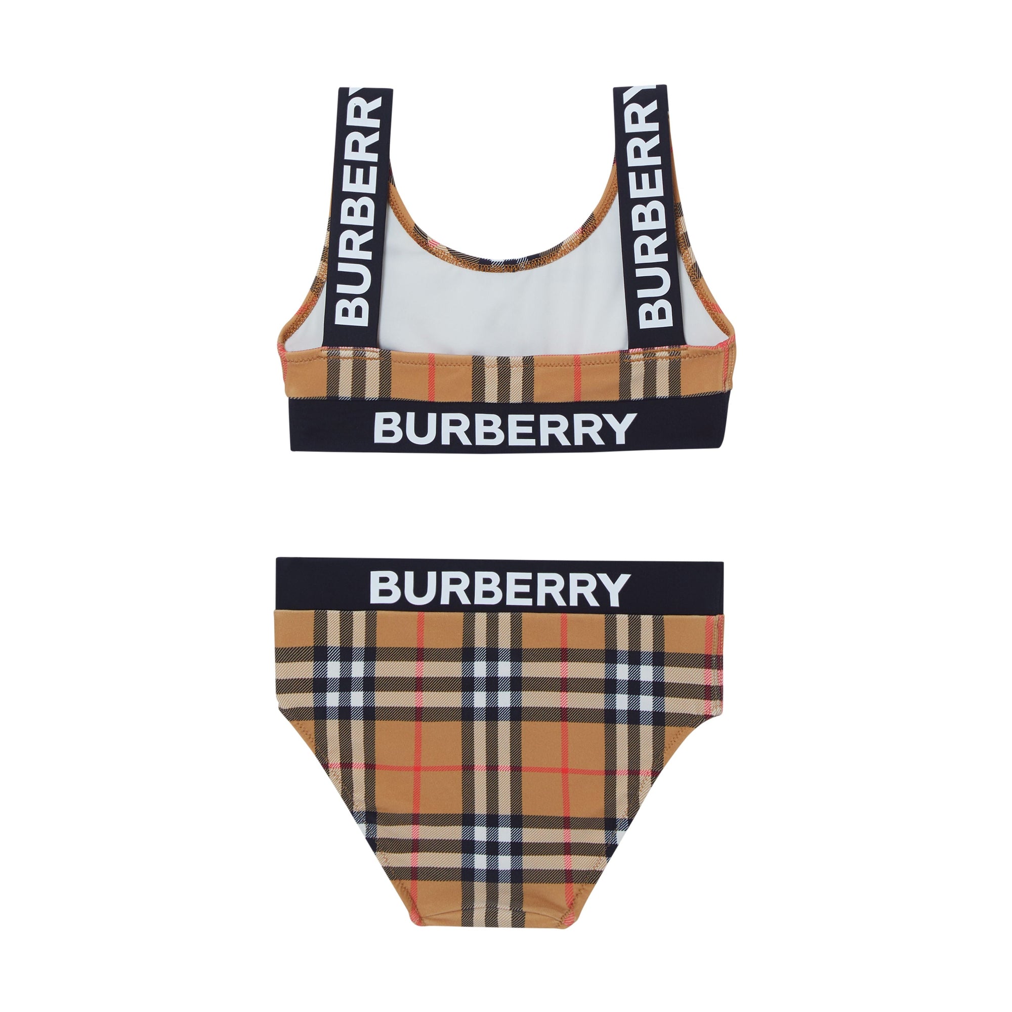 ANTIQUE YELLOW CHK Bikini Vintage check avec logos
