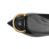 BLACK/GOLD Chaussures plates The D-ring en cuir
