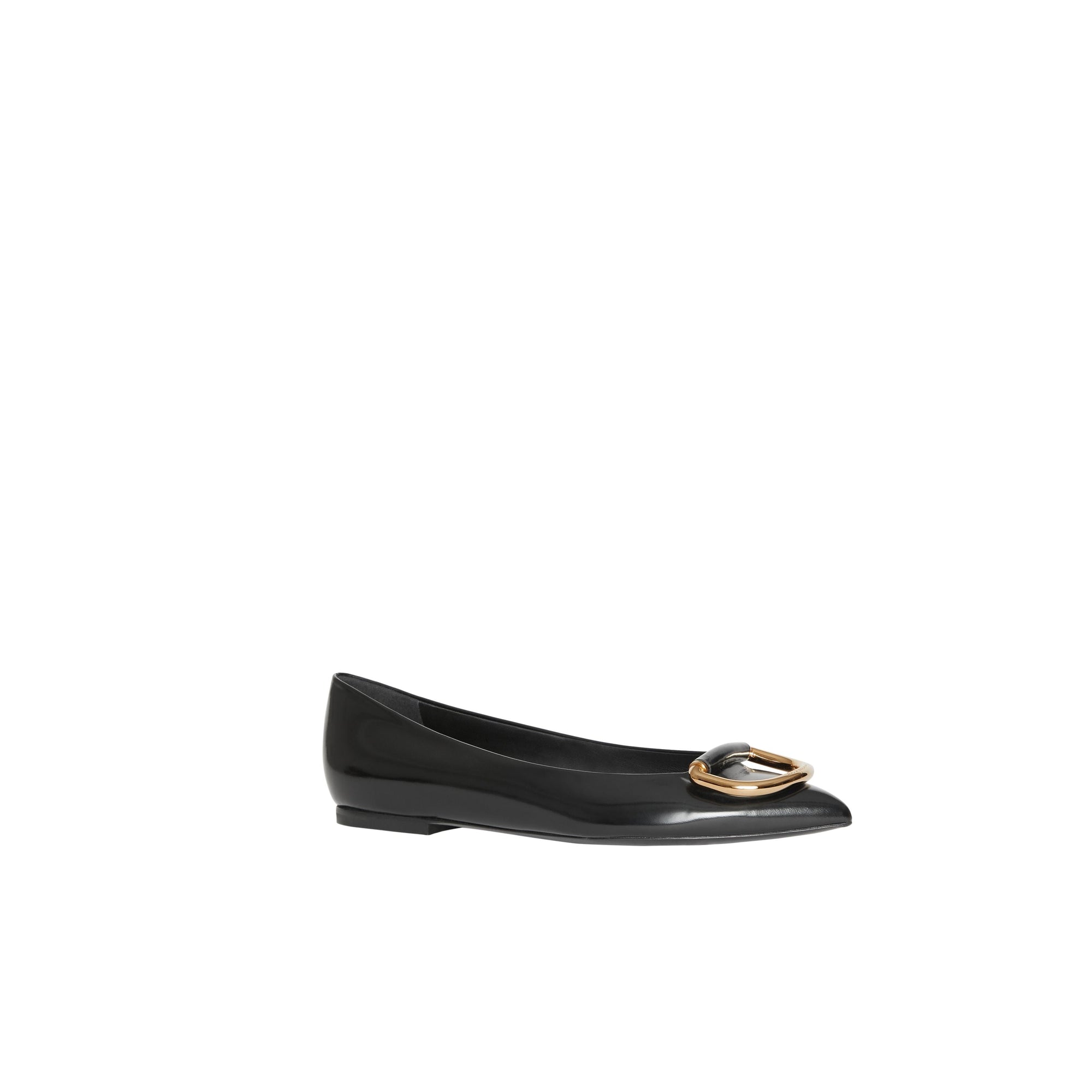 BLACK/GOLD Chaussures plates The D-ring en cuir