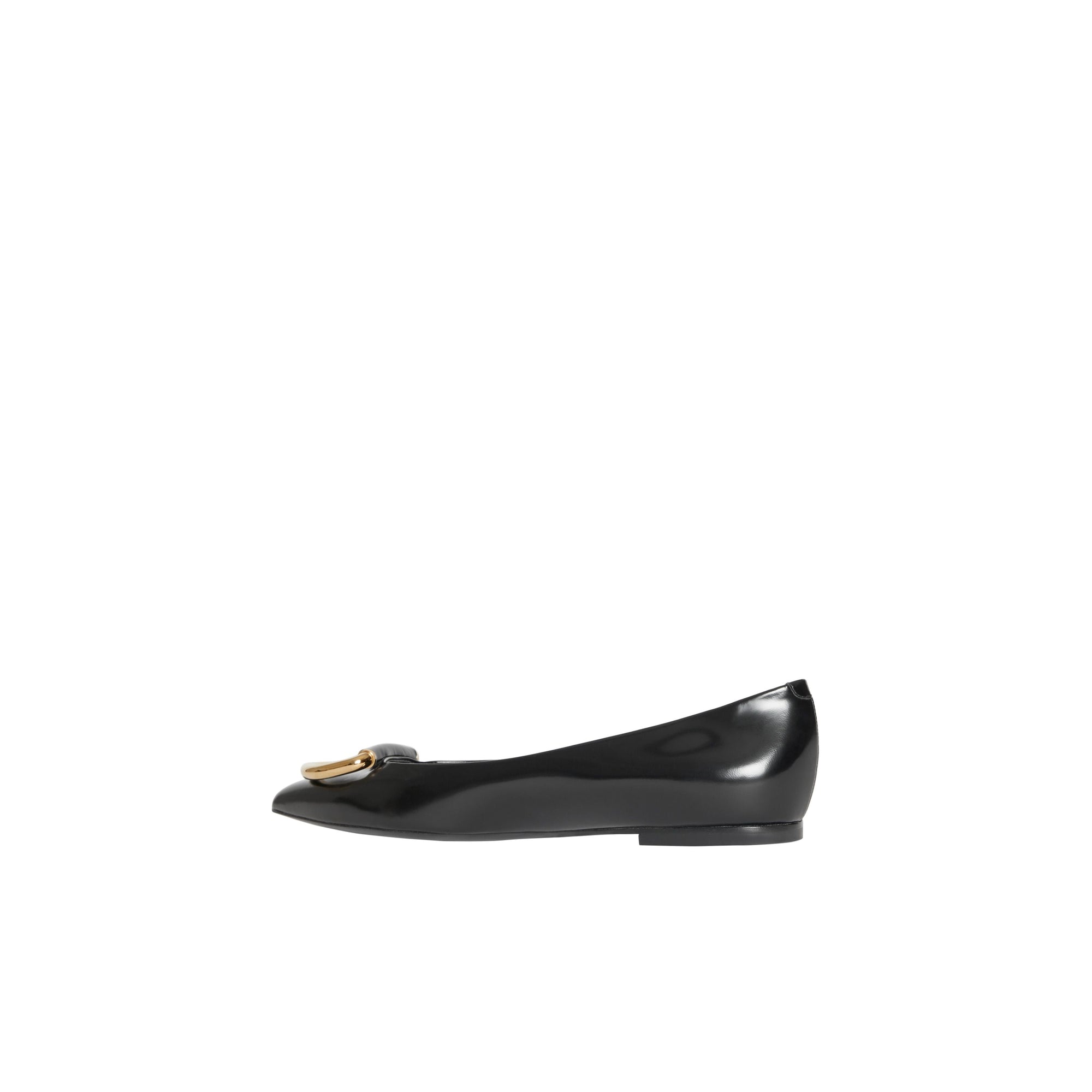 BLACK/GOLD Chaussures plates The D-ring en cuir