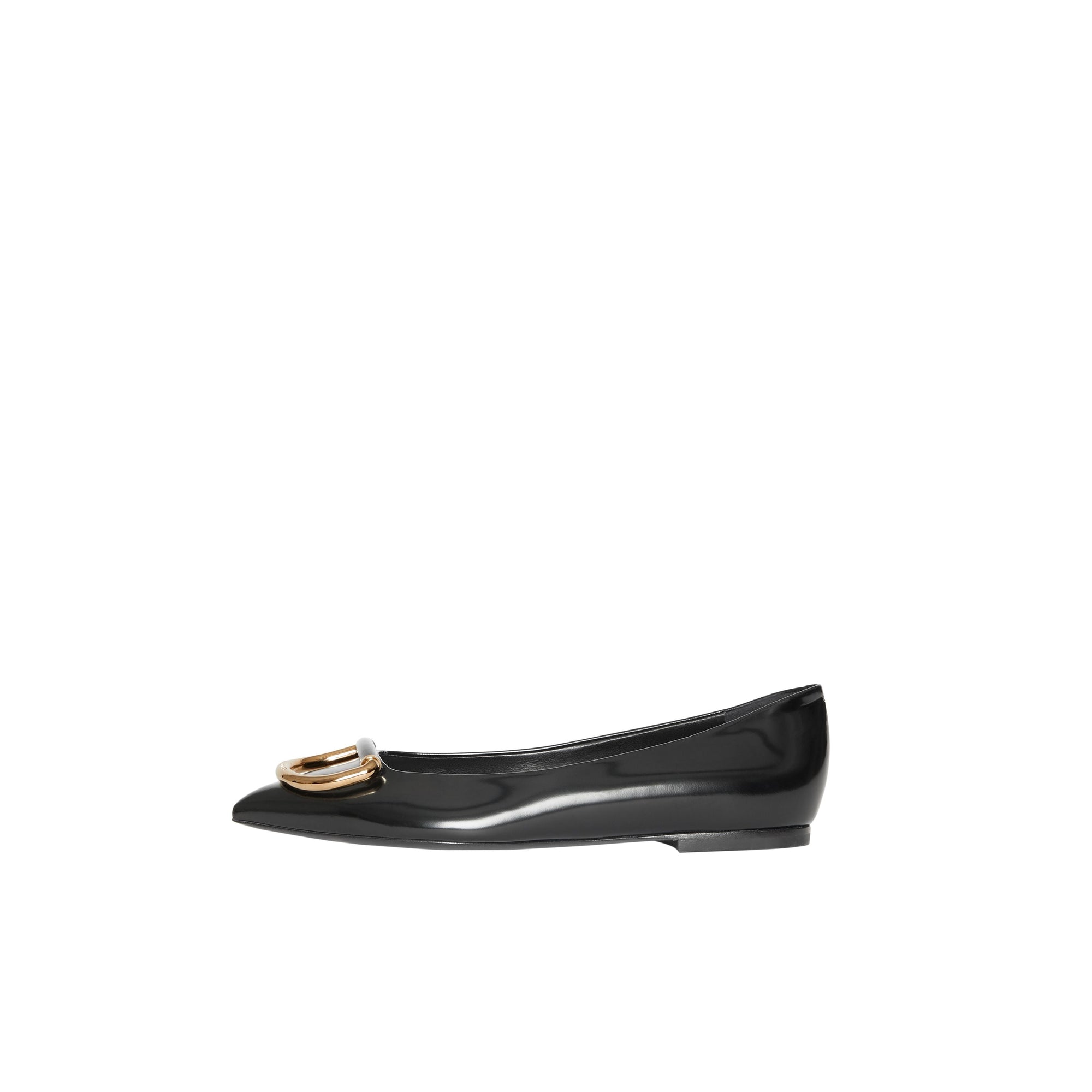 BLACK/GOLD Chaussures plates The D-ring en cuir