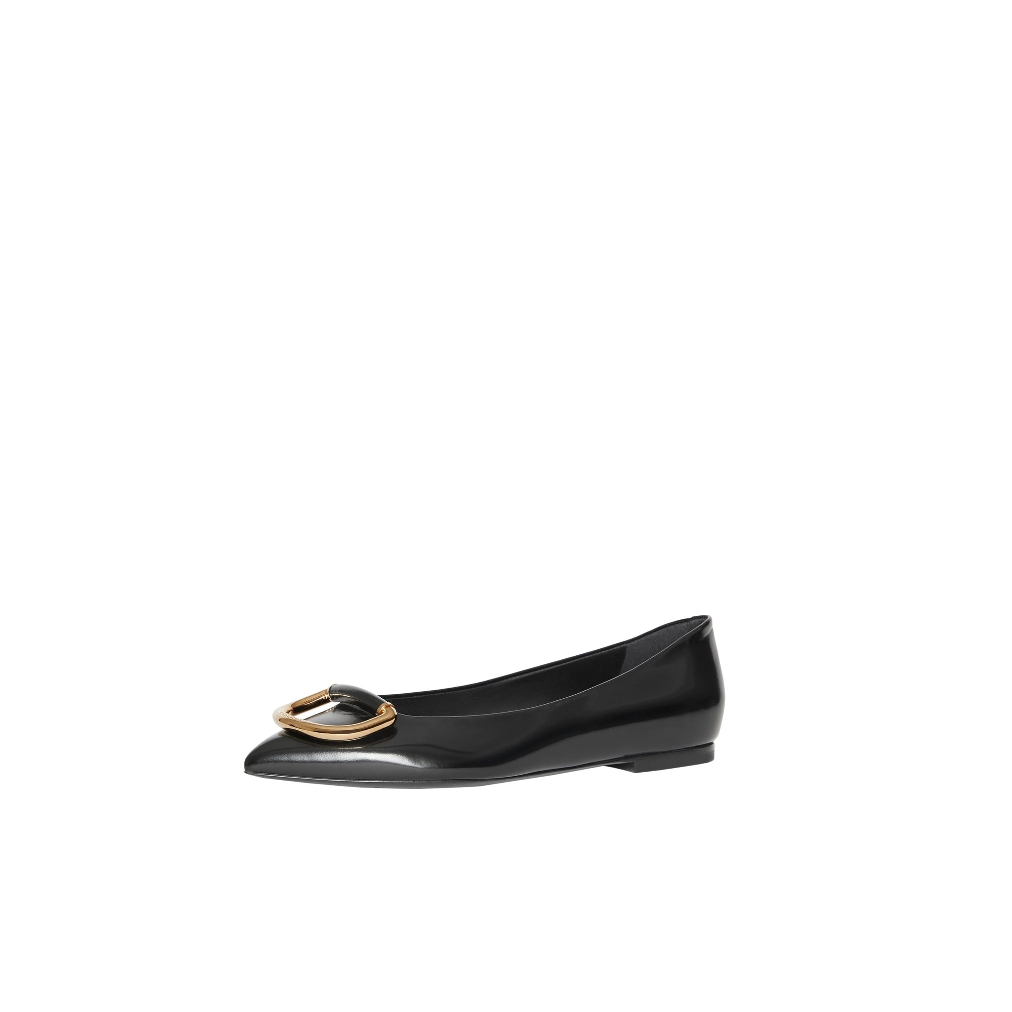 BLACK/GOLD Chaussures plates The D-ring en cuir