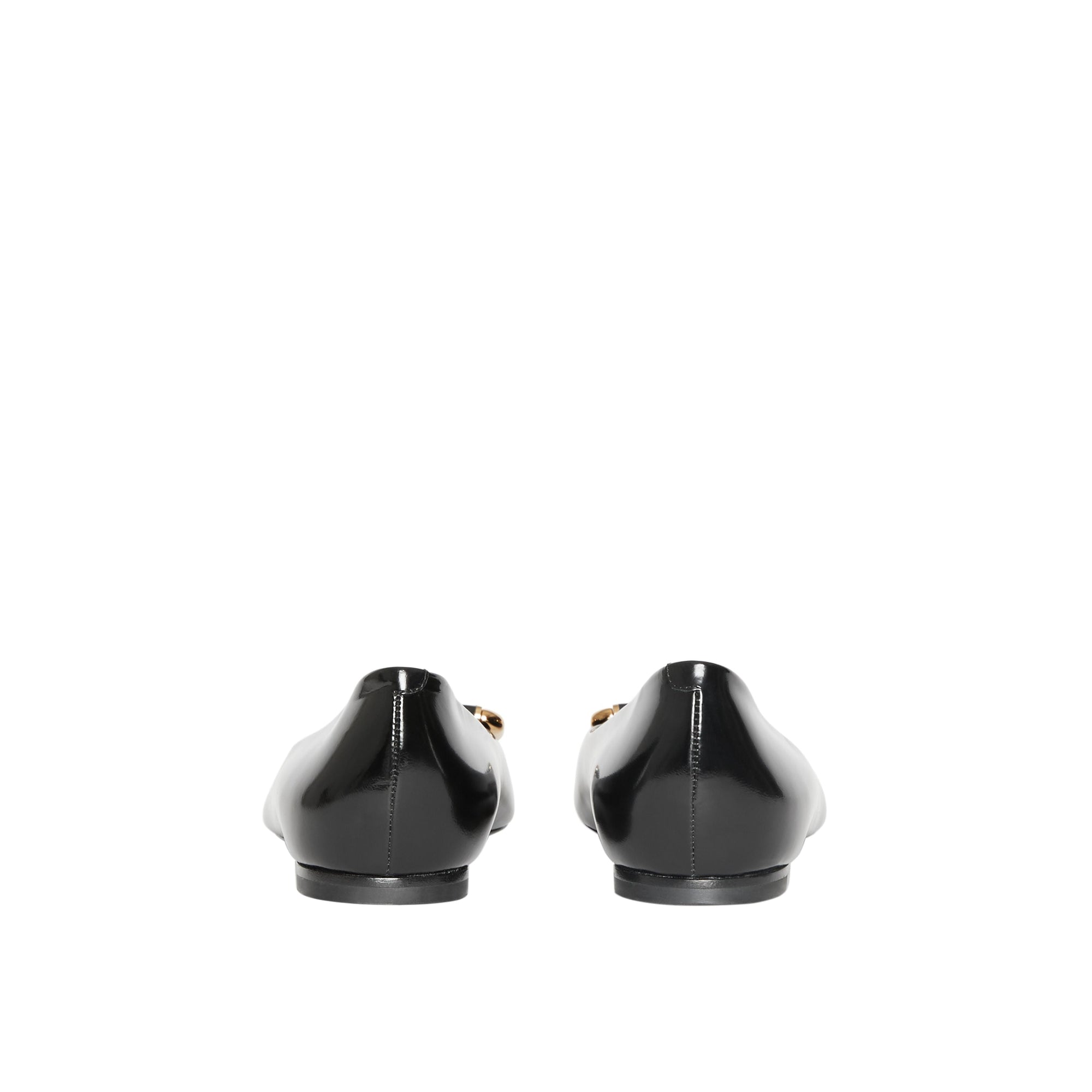BLACK/GOLD Chaussures plates The D-ring en cuir