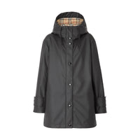 BLACK/WHITE Manteau à capuche caoutchouté avec logo