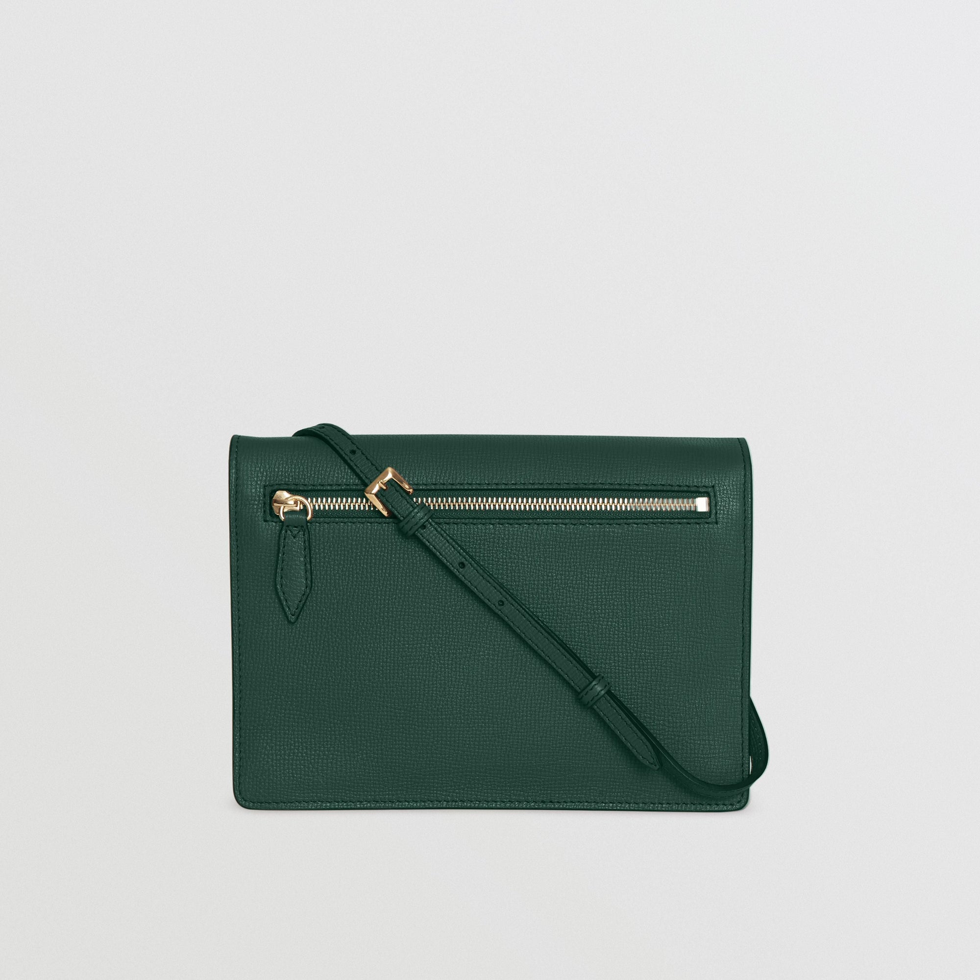 Petit sac à bandoulière en cuir et coton house check - Vert bouteille sombre
