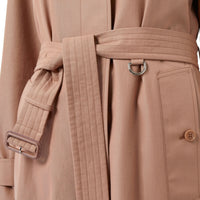 Paletot ceinturé en gabardine tropicale - Abricot rose