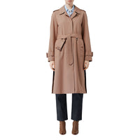 Paletot ceinturé en gabardine tropicale - Abricot rose