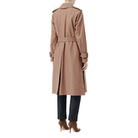 Paletot ceinturé en gabardine tropicale - Abricot rose