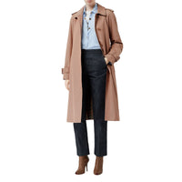 Paletot ceinturé en gabardine tropicale - Abricot rose