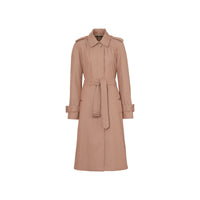 Paletot ceinturé en gabardine tropicale - Abricot rose