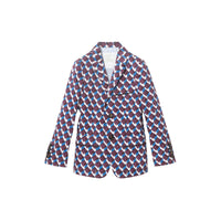 MINERAL BLUE PATTERN Blazer en coton à imprimé géométrique