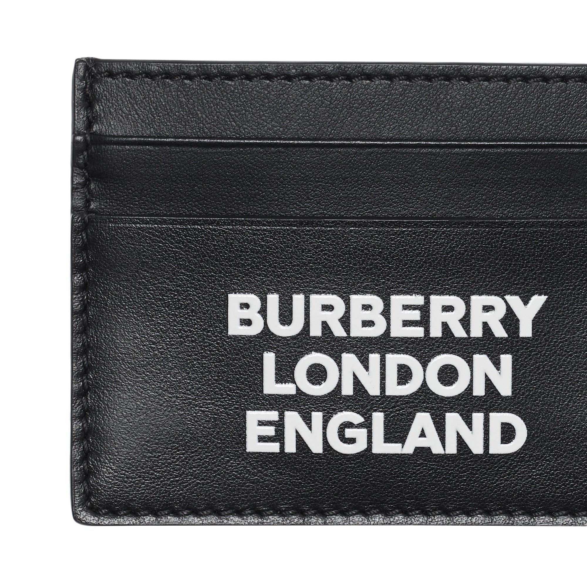 BLACK Porte-cartes en cuir avec logo imprimé